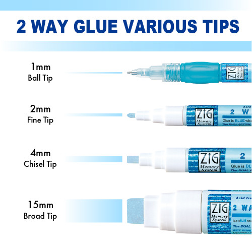 Zig Memory System 2 Way Glue Pen - 15mm Broad Tip Msb-30m